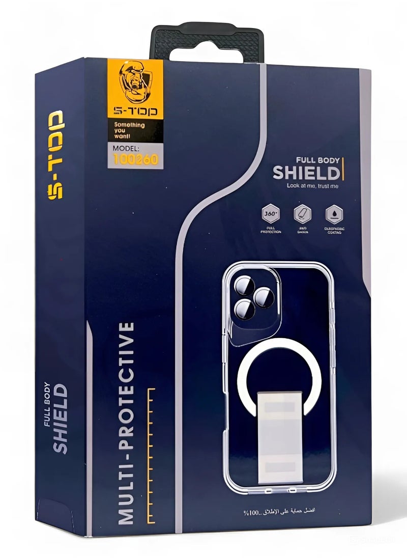 S-TOP - New full protection package for iPhone 16 Pro with a case that supports wireless charging (MagSafe) and a grip with a wonderful and unique design for the case, full protection for your device against scratches and falls, the original package from S-TOP - Image 1