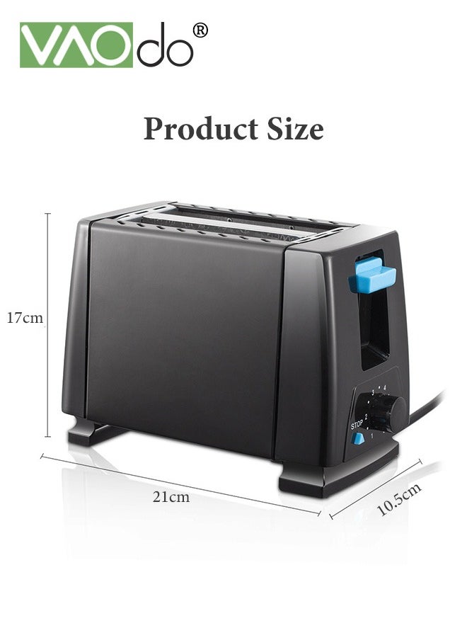VAOdo - 2 Slice Extra Toaster with Slide Out Crumb Tray 6 Browning Settings 650W Widened Slot Bread Maker for Bagel Toast Bread - Image 1