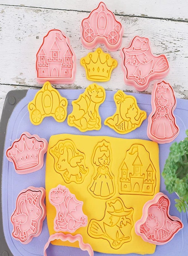 MayeBridge Unicorn Cookie Cutter Set,Princess Castle Plastic Cookie Stamps,8pcs Cookie Cutters With Plunger Stamps Set,Cookie Mould Press Cookie Mould Set Kitchen Tools (Unicorn) - Image 3