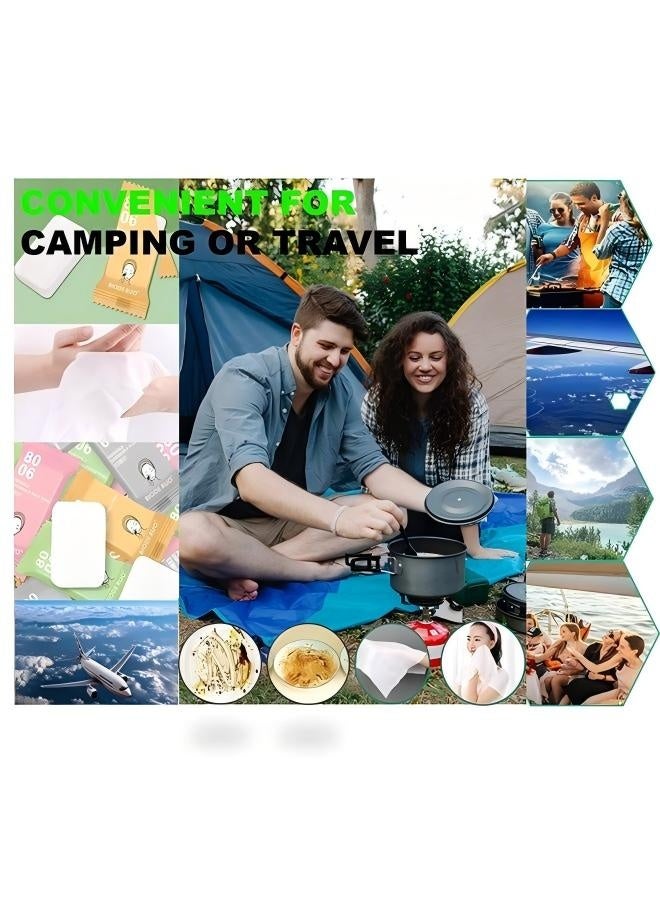 20Pcs Disposable Compressed Towels, Pure Cotton Thickened Face Towel, Soft Convenient Durable Absorbent Towel, Portable Washcloth for Camping Travel Hotel Outdoor - Image 5