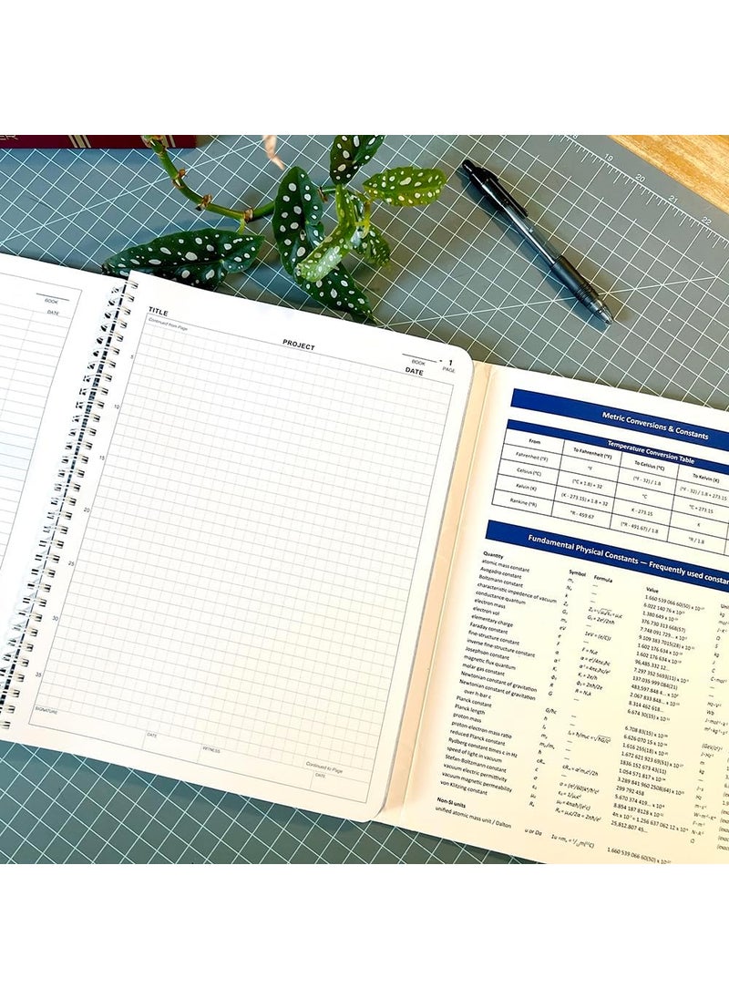 BookFactory BookFactory Carbonless Lab Notebook Scientific Grid Format  Contains Carbon Copies 85 x 11 75 Sets of Pages 150 Sheets Total  Duplicator WireO Bound LAB075WTGD  - Image 4