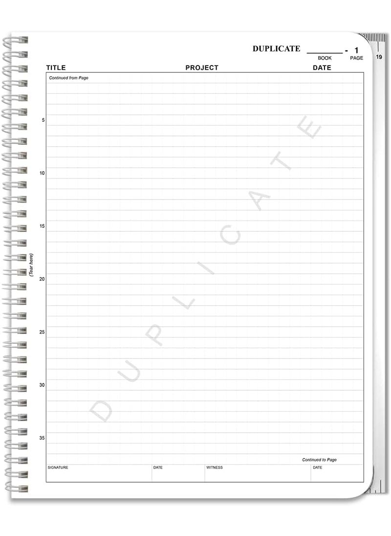 BookFactory BookFactory Carbonless Lab Notebook Scientific Grid Format  Contains Carbon Copies 85 x 11 75 Sets of Pages 150 Sheets Total  Duplicator WireO Bound LAB075WTGD  - Image 3