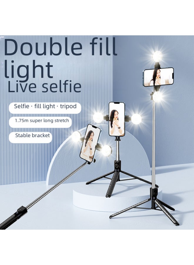 Loquat Mobile Phone Bracket Z17 Integrated Selfie Stick Tripod Beauty Big Fill Light TikTok Live Broadcast Grop Artifact-Color:Z17PRO Single Light Pink  - Image 2