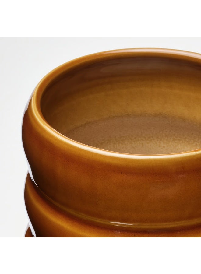 Brown-Yellow Plant Pot – Indoor & Outdoor Decorative Flower Pot, Durable and Stylish, 12 cm Diameter - Image 2