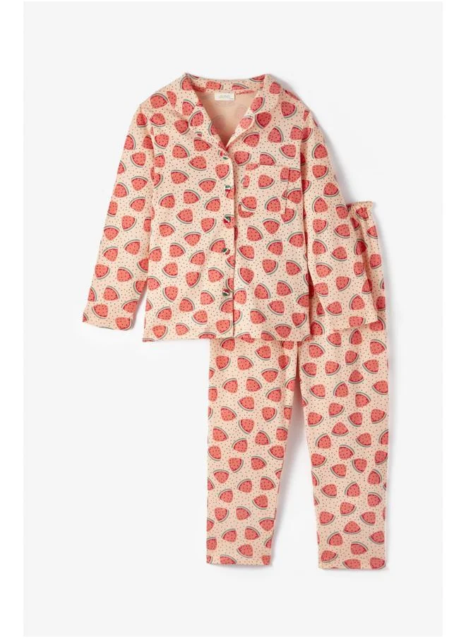 JUNE June Children's Strawberry Printed Pajama Set