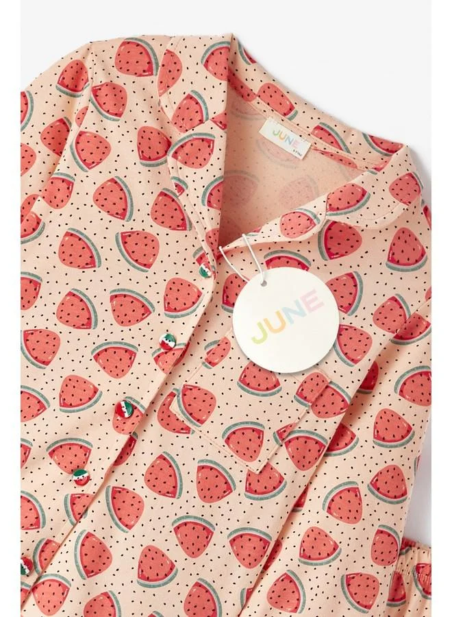 JUNE June Children's Strawberry Printed Pajama Set