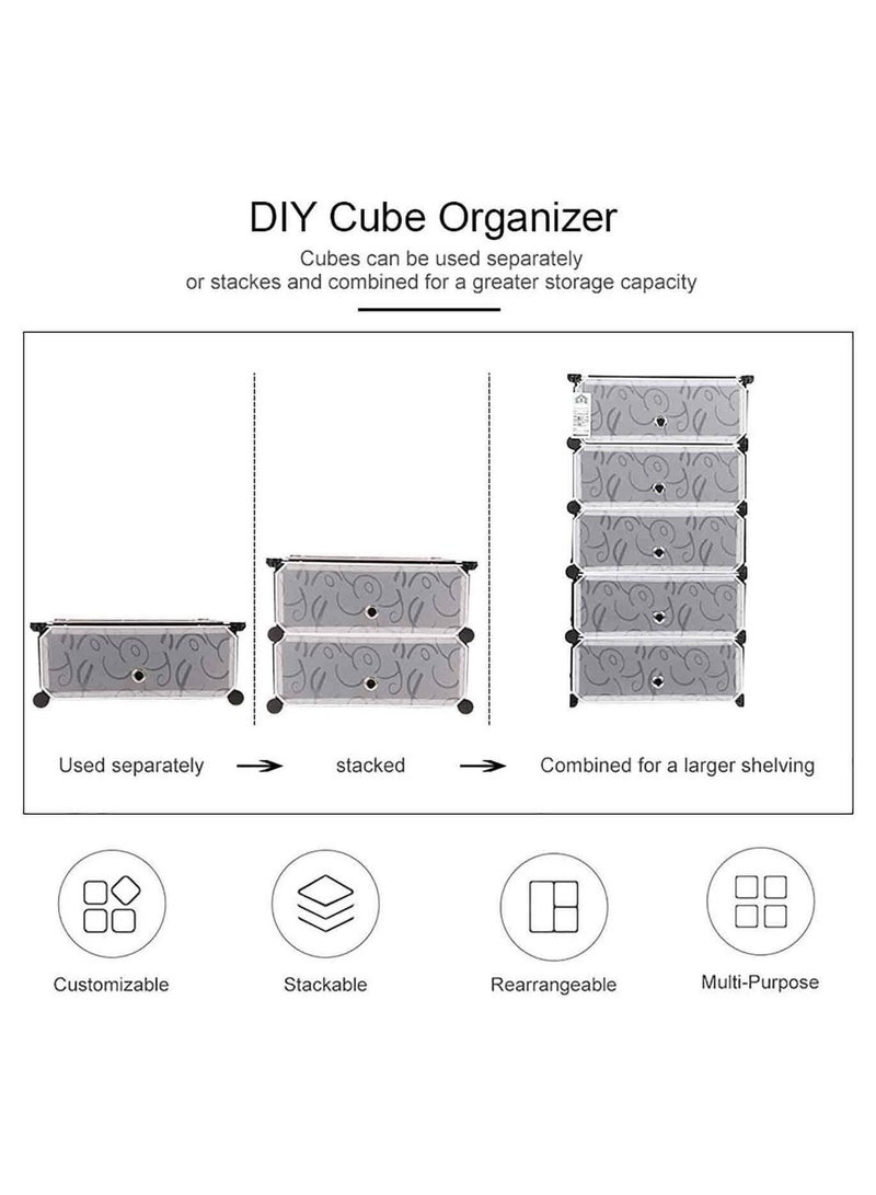 DubaiGallery 5 Layer DIY Plastic Shoe Storage Rack Organizer With Cover For Home Office/Multi-Purpose Cabinet  - Image 5