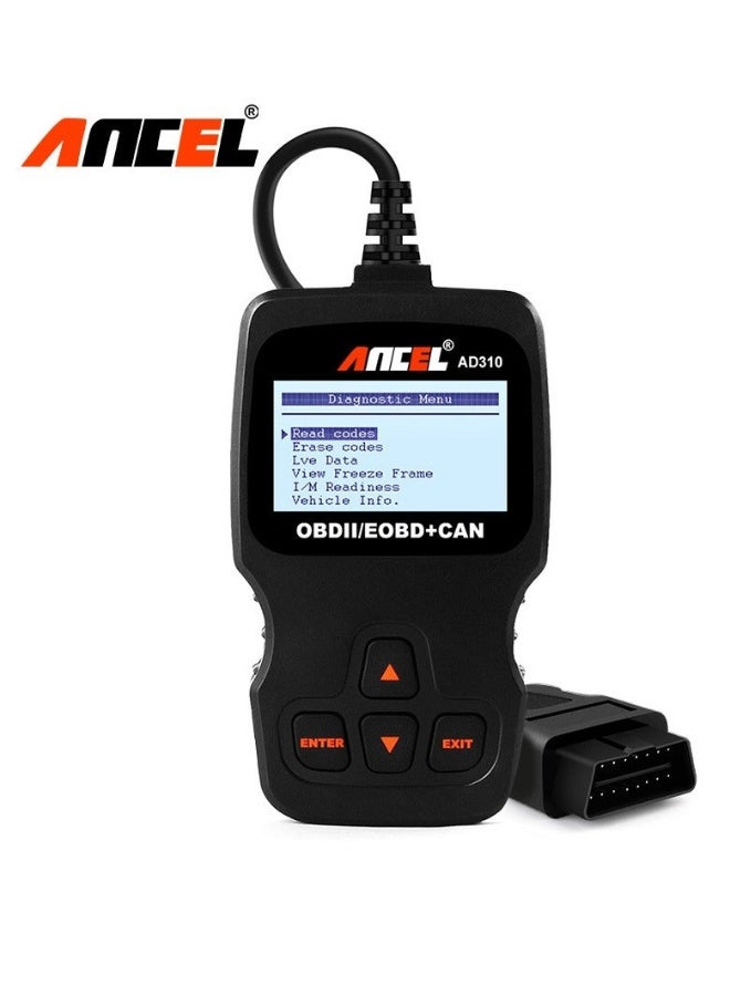 أنسيل جهاز فحص OBD2 عالمي متعدد الاستخدامات من نوع AD310 كلاسيكي محسّن لقراءة أكواد أعطال محرك السيارة وأداة فحص CAN-أسود - Image 2