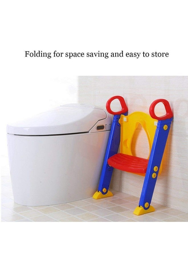 LWVAX Foldable Toilet Potty Training Seat With Step Stool Ladderpotty Training Toilet For Kids Boys Girls Toddlerscomfortable Safe Potty Seat With Antislip Pads Ladder (Multi Color) - Image 4