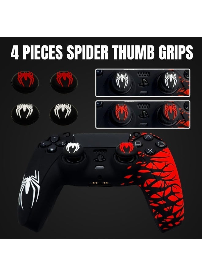 2-Pack Anti-Slip PS5 Controller Skins, PS5 Controller Accessories, Scratch-Resistant Non-Slip Silicone PS5 Controller Cover Case with Thumb Grip Caps, Touchpad Sticker, and Cover Wrap Stickers - Image 4