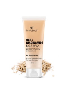Botanic Hearth Oat & Niacinamide Cleanser Face Wash Enriched With Seabuckthorn Fruit Oil, Willow Bark Extract | Ideal For Sensitive Skin | For Women & Men | Sulphate & Paraben Free | 100Ml  - Image 1