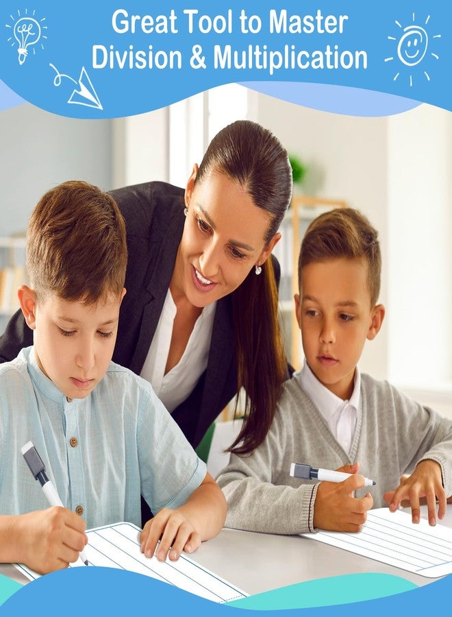 Aizweb 12 Pack Long Division Dry Erase Board Card,12" x 9" Multiplication Small Whiteboard Math Manipulatives for Kids Student Classroom Must Have Homeschool Teacher Supplies Learning Activities - Image 3