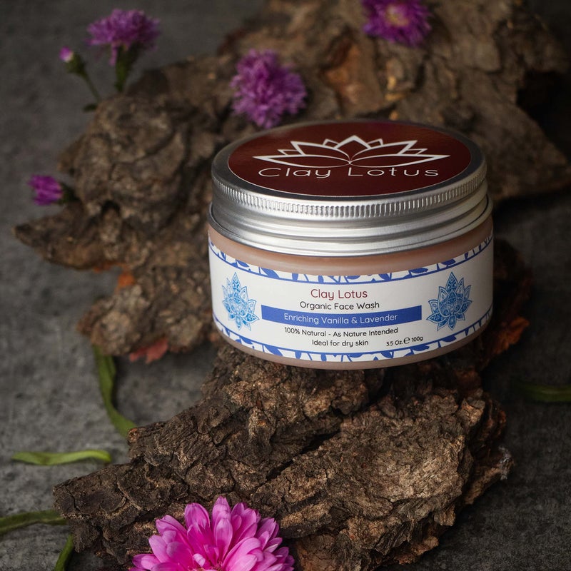 Clay Lotus Organic Face Wash - Hydrating Cleanser for Dry, Mature Skin. Anti-aging, Natural Formula for Reduced Wrinkles and Restored Radiance- Vegan and Moisturizing- For Women & Men - Image 4