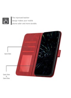 Best Choice Products For iPhone 16 Pro Case,Premium Leather Wallet Case with Card Holder Kickstand Magnetic Closure Flip Folio Case Cover for iPhone 16 Pro,Red  - Image 3