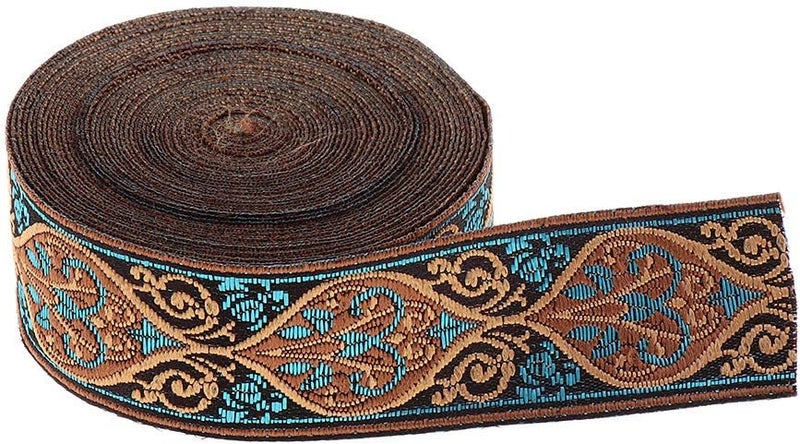 klarako 5m Jacquard Border Woven Border Woven Ribbon Fabric Ribbons Border Made of Polyester for DIY Handicrafts, Width Selectable - Multi, 3cm - Image 1