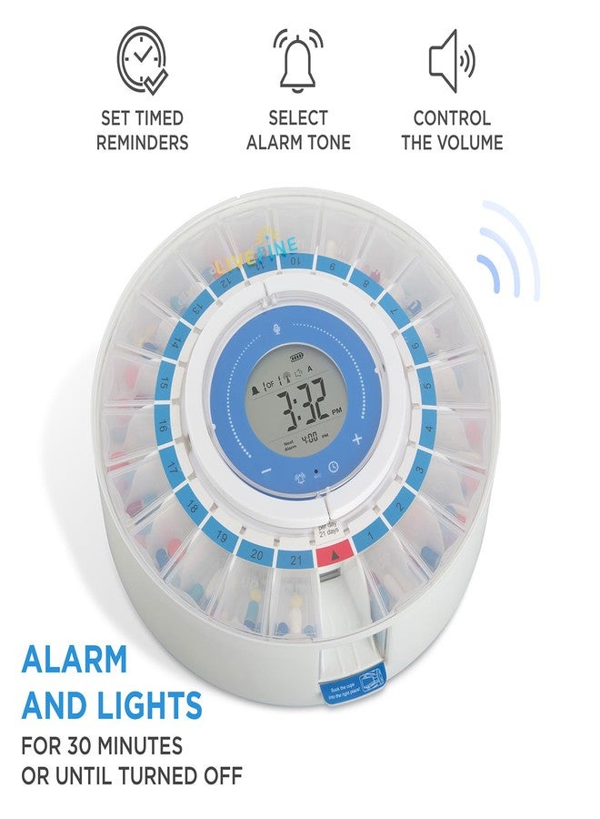 Live Fine LiveFine Smart Pill Dispenser with WiFi & App, Removable Cups, 21 Compartments, 9 Dosage Rings, Alarm Reminder, LCD Display, Sound & Light Alerts for Vitamins, Supplements, Medications & Seniors - Image 5