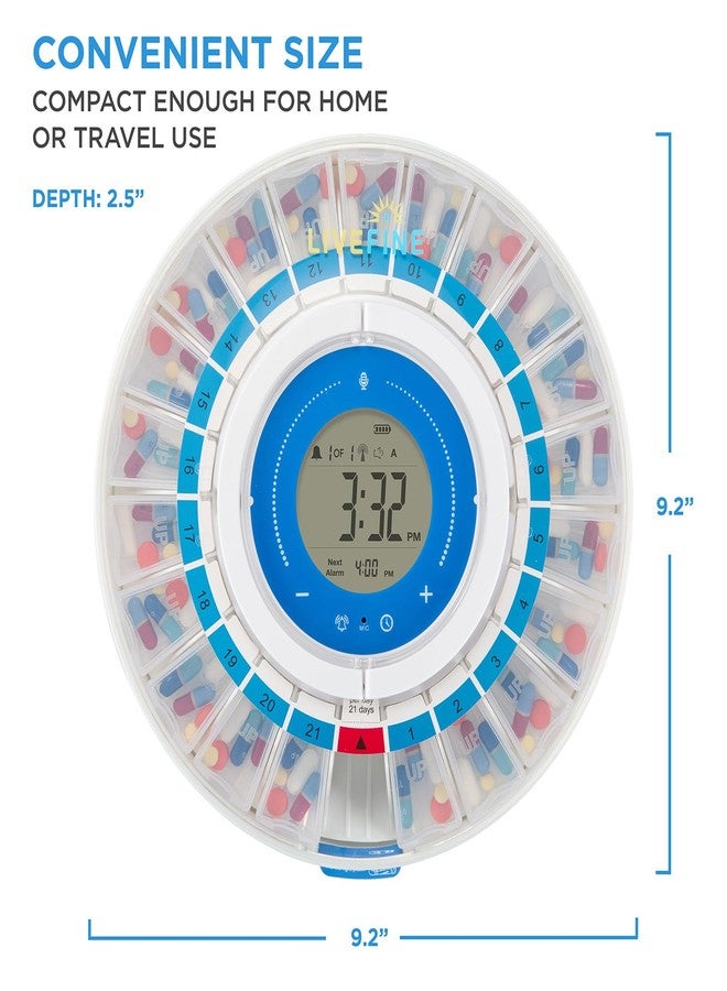 Live Fine LiveFine Smart Pill Dispenser with WiFi & App, Removable Cups, 21 Compartments, 9 Dosage Rings, Alarm Reminder, LCD Display, Sound & Light Alerts for Vitamins, Supplements, Medications & Seniors - Image 2