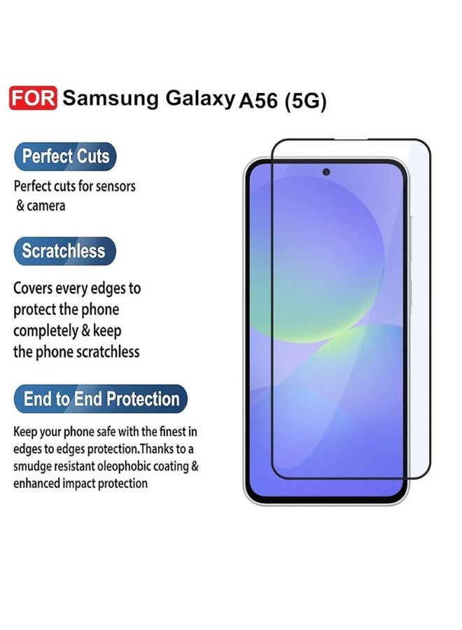 DUSALA Samsung A56 Screen protector Edge to Edge Full Screen Coverage Anti Scratch Tempered Glass Film for Samsung Galaxy A56 5G(2025) 6.7 Inch. - Image 3