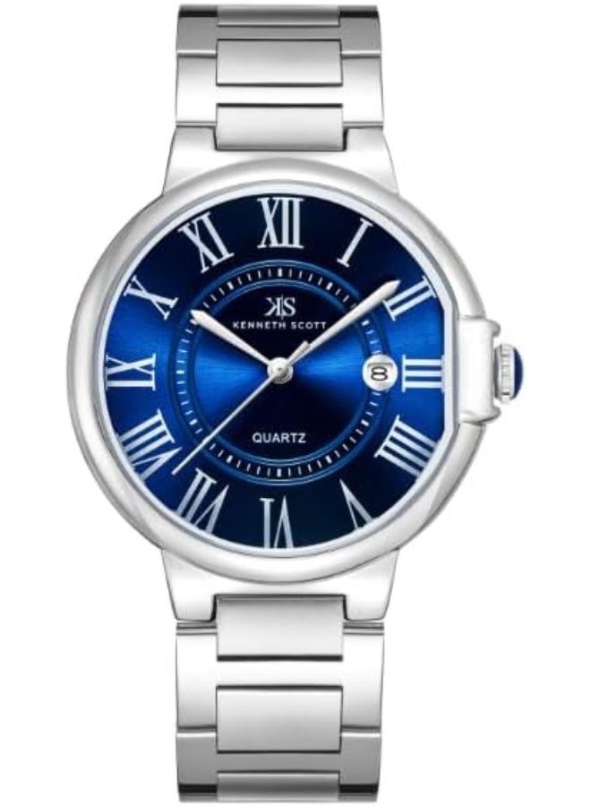 KENNETH SCOTT Kenneth Scott Men's Analog Dark Blue Dial Watch - K23053-SBSN - Image 1