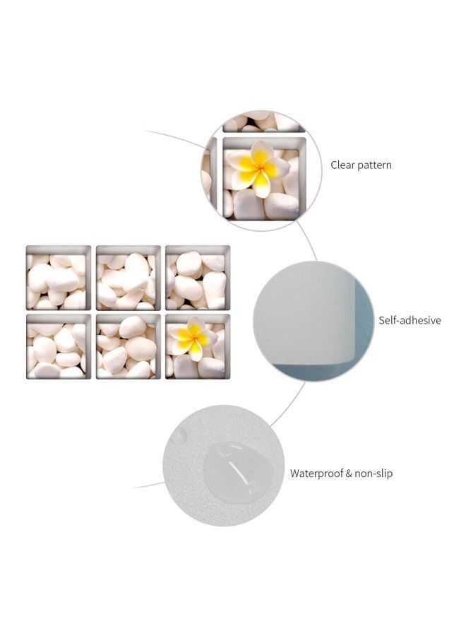 NIBEMINENT 6-Piece Non-Slip 3D Bathtub Stickers White/Yellow 14.5cm - Image 3