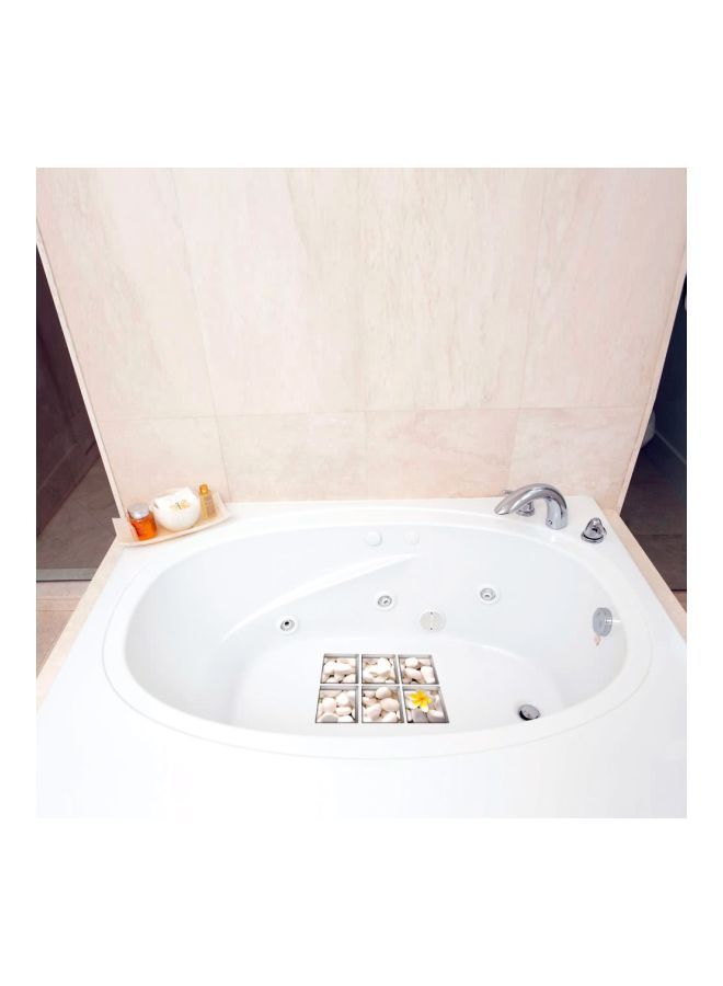 NIBEMINENT 6-Piece Non-Slip 3D Bathtub Stickers White/Yellow 14.5cm - Image 4