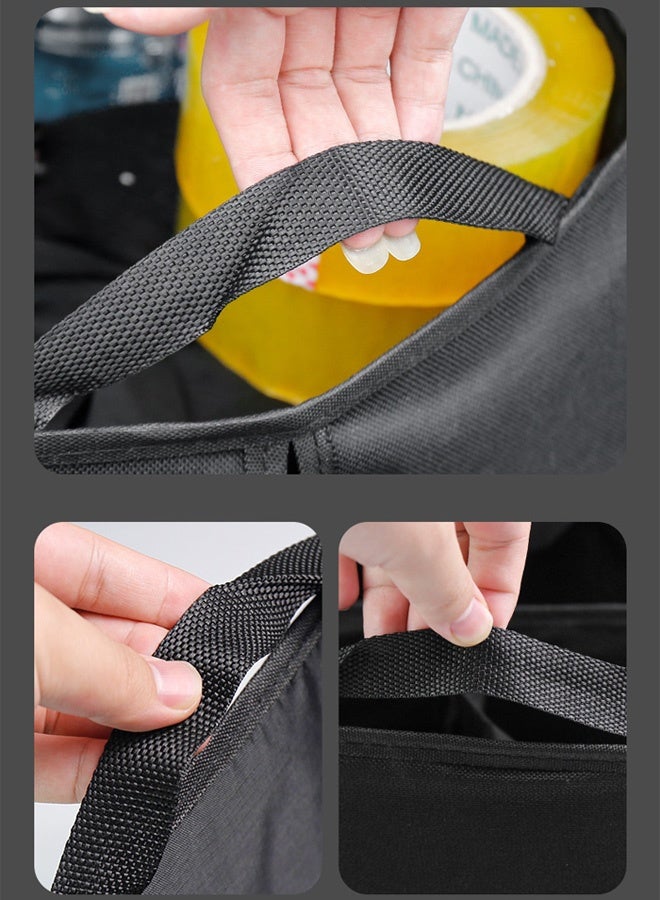 Hanayo Car Trunk Organizer Collapsible Car Storage Box Portable Foldable Auto Storage Bag with 3 Compartments Auto Cargo Storage Container(Black) - Image 5