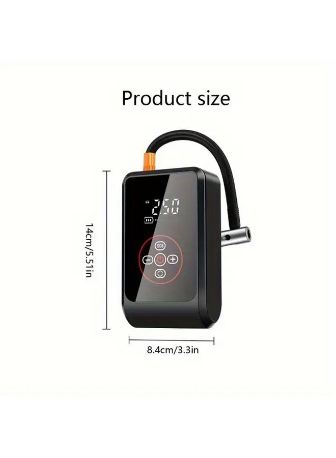 مضخة نفخ لاسلكية مع شاشة رقمية - نفاخ إطارات سيارة بمنفذ USB-C - Image 4