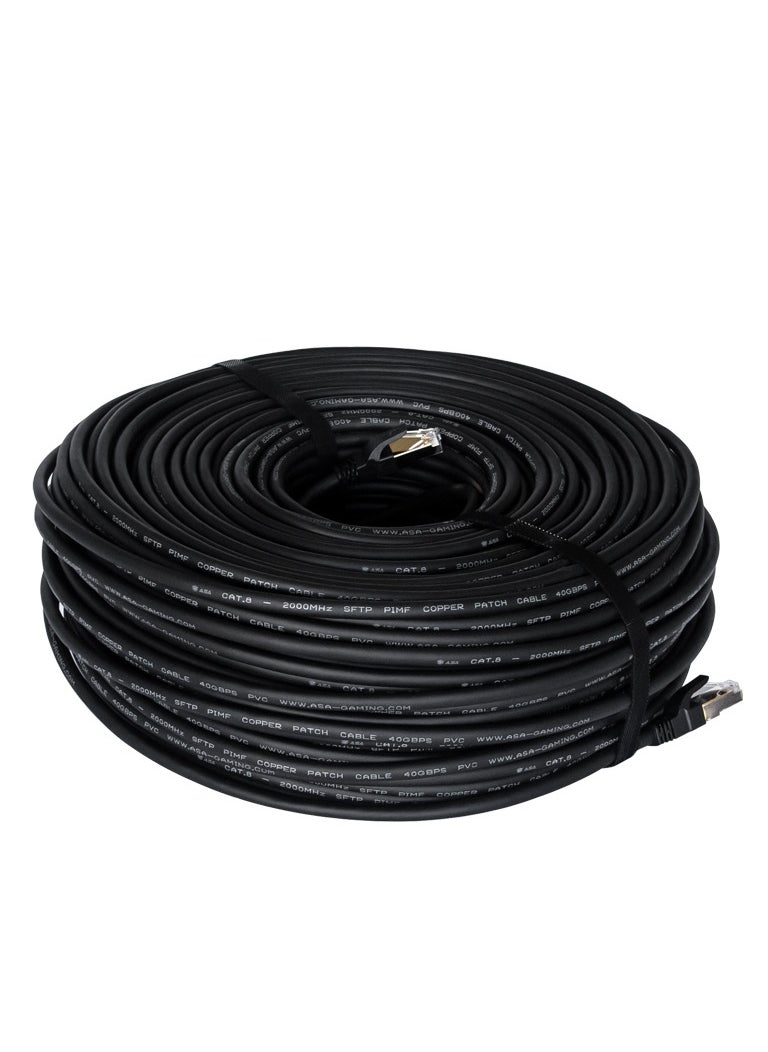 High Speed CAT8 Ethernet Cable 100m 40Gbps, 2000Mhz, SFTP with Gold Plated RJ45 Connector