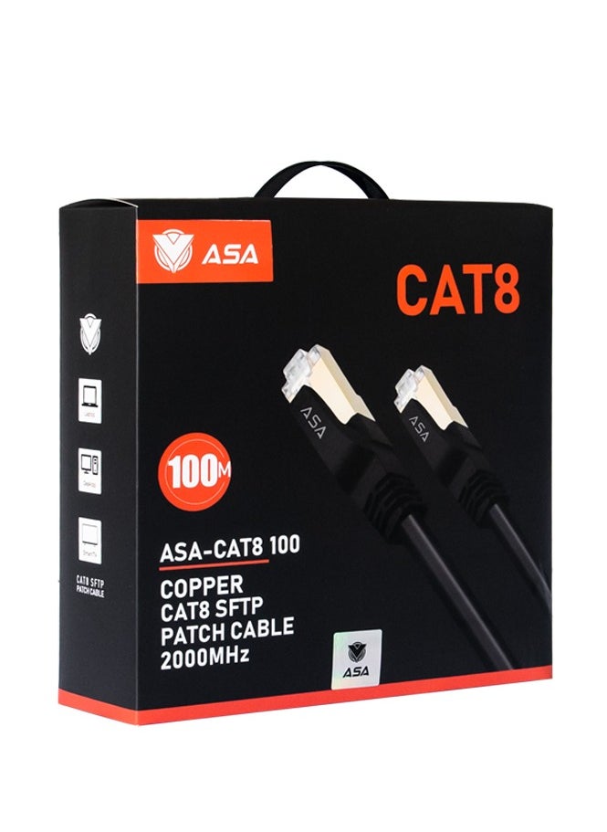 High Speed CAT8 Ethernet Cable 100m 40Gbps, 2000Mhz, SFTP with Gold Plated RJ45 Connector