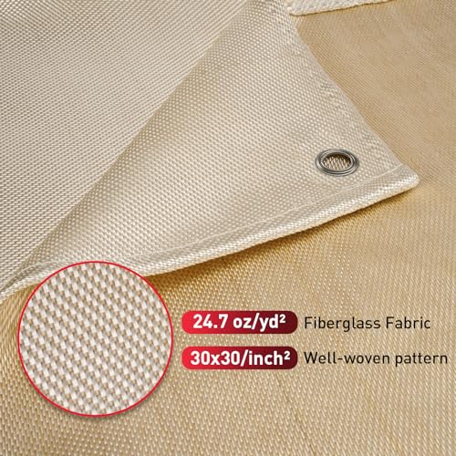 kanhiro Fiberglass Welding Blanket 4x6 ft - KANHIRO Heavy Duty Heat Resistant Fabric, 1022 °F Fire Resistant Blankets, High Temp Insulation Blanket for Industrial, Smoker, Camping, Grill - Image 5