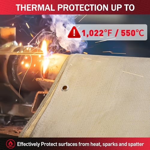 kanhiro Fiberglass Welding Blanket 4x6 ft - KANHIRO Heavy Duty Heat Resistant Fabric, 1022 °F Fire Resistant Blankets, High Temp Insulation Blanket for Industrial, Smoker, Camping, Grill - Image 3