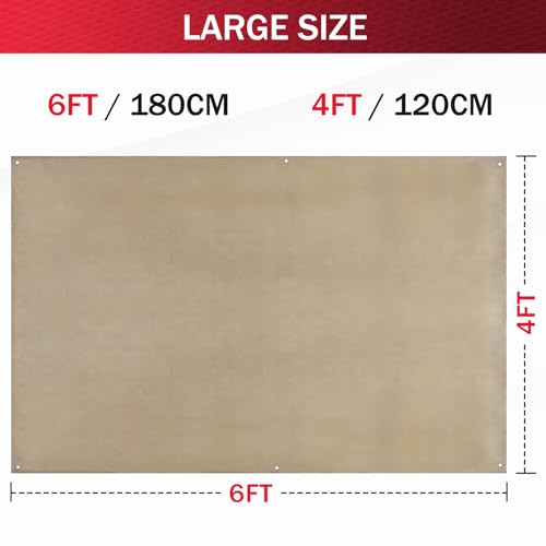 kanhiro Fiberglass Welding Blanket 4x6 ft - KANHIRO Heavy Duty Heat Resistant Fabric, 1022 °F Fire Resistant Blankets, High Temp Insulation Blanket for Industrial, Smoker, Camping, Grill - Image 4