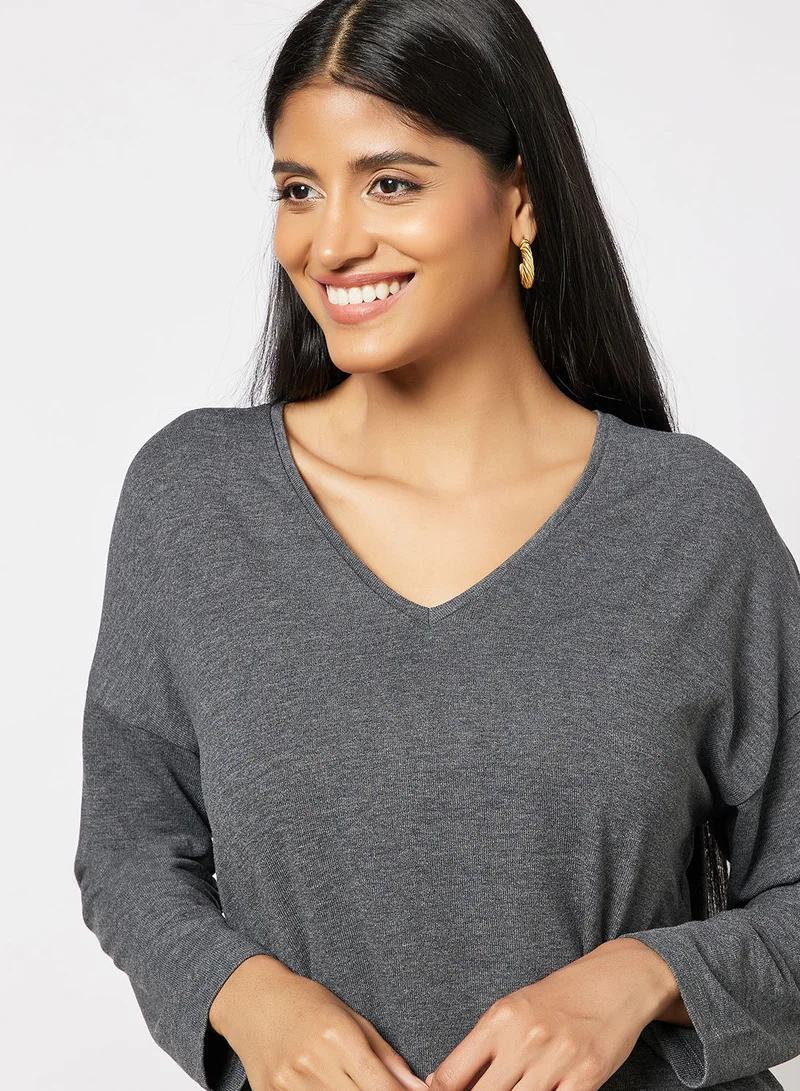 MANGO V-Neck Relaxed Fit T-Shirt