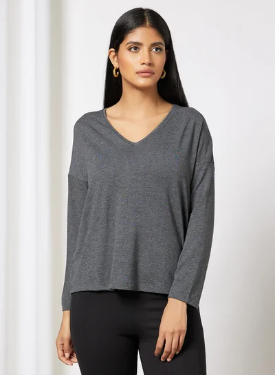 MANGO V-Neck Relaxed Fit T-Shirt