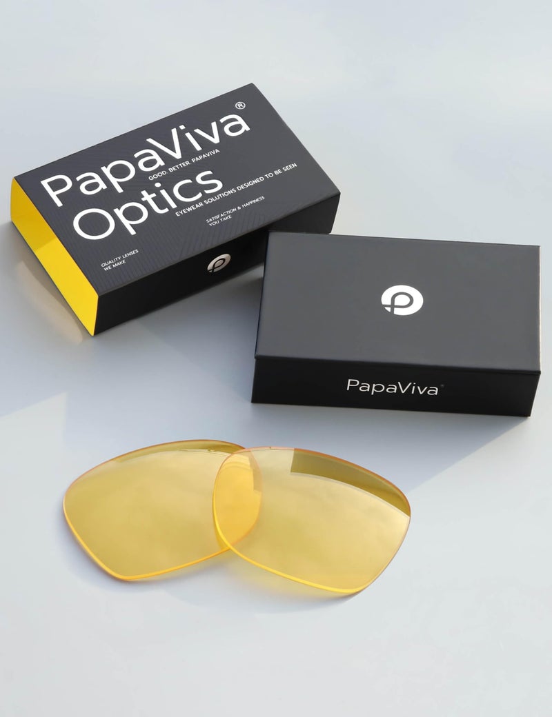 PapaViva Replacement Lenses for Ray-Ban Meta Wayfarer RW4006 & RW4012 50mm AI Glasses HD Yellow Non-polarized - Image 2