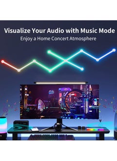 Alruht 9 Wi-Fi RGB Smart Light Lines, Music Sync Home Wall Creative Decor Light Bars with 16M+ Colors & 40+ Scene Modes, Work Dual mode Symphony Wall Light for Gaming Room, Living Room, Bedroom(White)  - Image 5