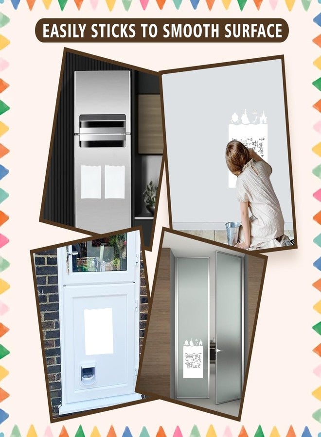 Oyster White Board Wall Sticker Removable with 1 Marker Pen & Wipes for Home School Office College Kitchen Dry Erase Whiteboard Sticker Wall Poster, Self-Adhesive Easy Peel & Stick 45 x 30CM Pack of 2 - Image 5