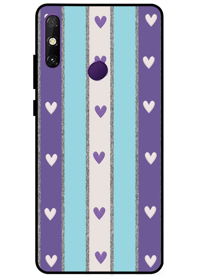 EYE CATCH Protective Case Cover For Huawei Enjoy 20E What & Purple Hearts Multicolor  - Image 1