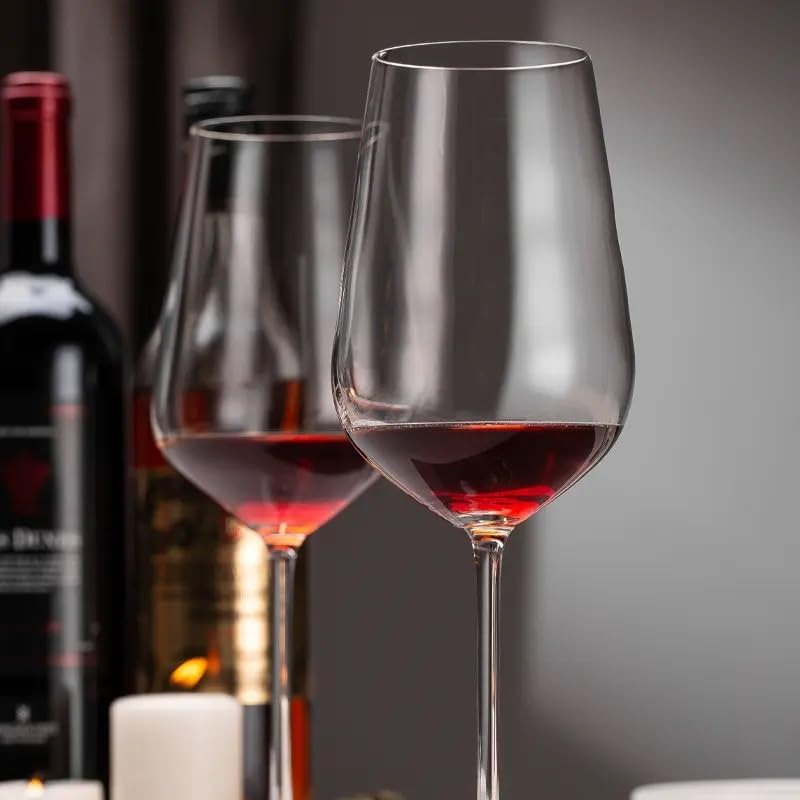 Air Son Air Son White Curve Wine Glass Hand Blown LeadFree Crystal Wine Glass Slim Body Ultra Thin Rim Long Stem Wine Drinking Glass Wedding Anniversary Gift 350 ML Set of 2 - Image 3