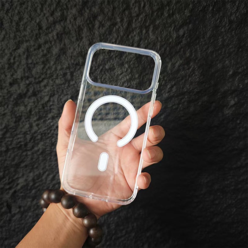 Clear Magnetic Acrylic Phone Case for iPhone 15/16/17 Pro Max, Shockproof - Image 4