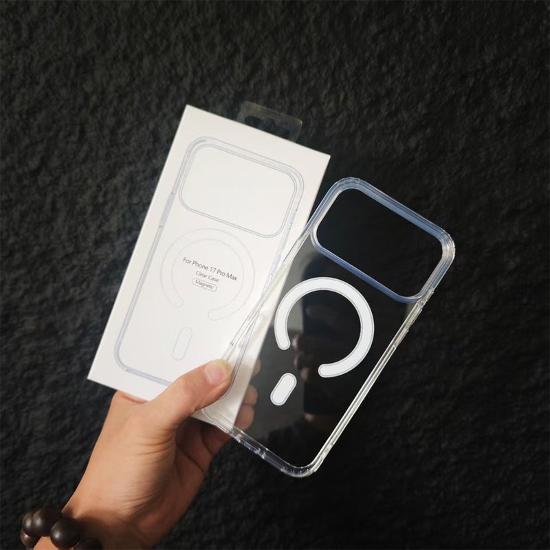 Clear Magnetic Acrylic Phone Case for iPhone 15/16/17 Pro Max, Shockproof - Image 1