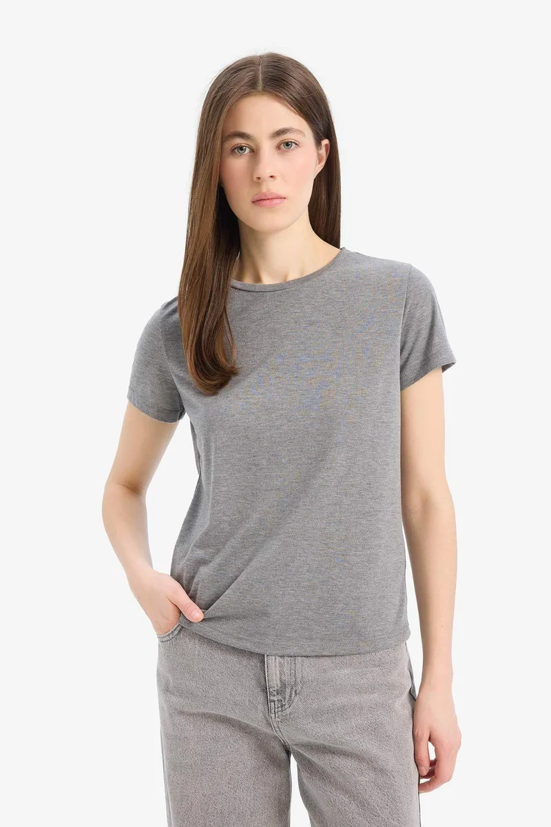 ديفاكتو Regular Fit Basic 2 Piece Short Sleeve T-Shirt