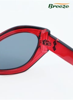 Breeze Womens' Fashion Leisure Sunglasses for  Eye UV Protection Small Wine red frame eyewear  - Image 4