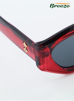 Breeze Womens' Fashion Leisure Sunglasses for  Eye UV Protection Small Wine red frame eyewear  - Image 5