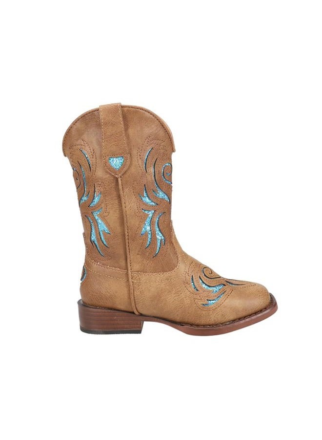 ROPER (Little Kid (4-8 Years), 1 M US Little Kid, Tan) - Kids' Glitter Breeze Western Boot - Image 1