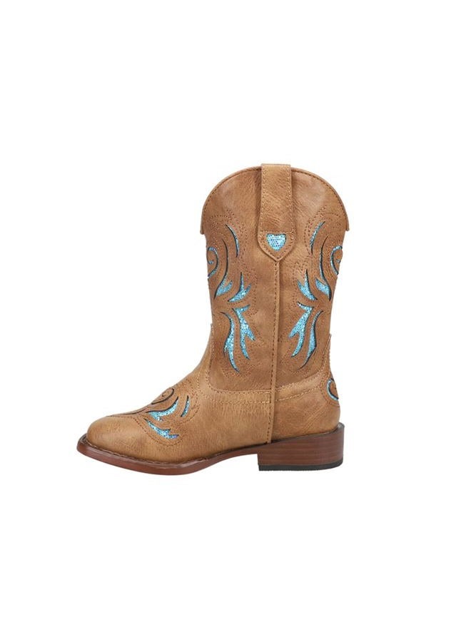ROPER (Little Kid (4-8 Years), 1 M US Little Kid, Tan) - Kids' Glitter Breeze Western Boot - Image 3