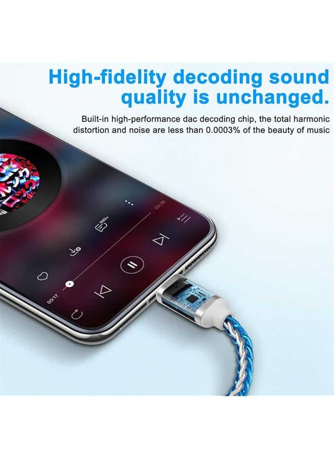 erorex Usb Type C To 4.4Mm Balanced Dac Audio Adapter Portable Usb C Male To 4.4Mm Female Hifi Headphone Jack Amp Pcm 32Bit 384Khz With 5N Single Crystal Silver Aux Cable For Type C Devices  - Image 5