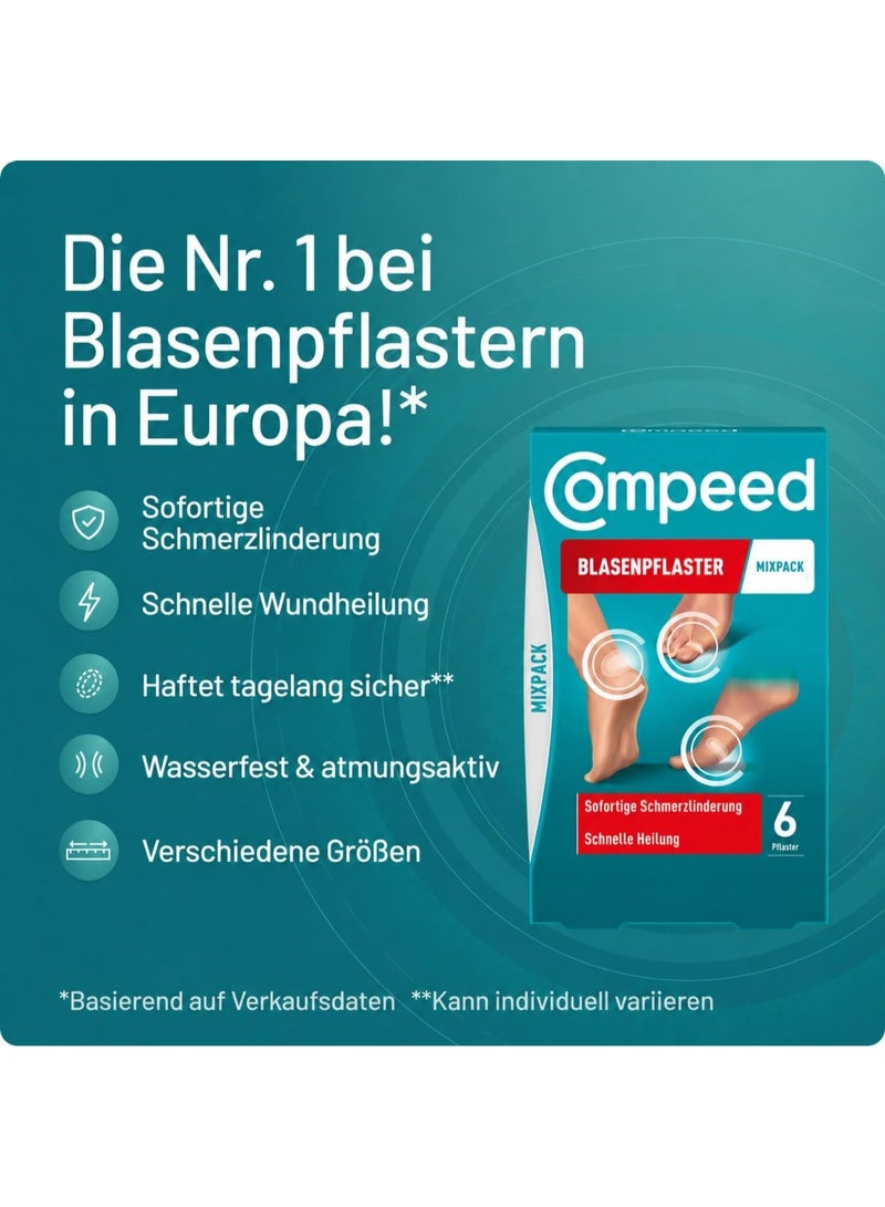 Compeed Hydrocolloid Bubble Plasters Mix Pack, 6 Count with 3 Sizes for Heel, Forefoot & Toe - Image 5