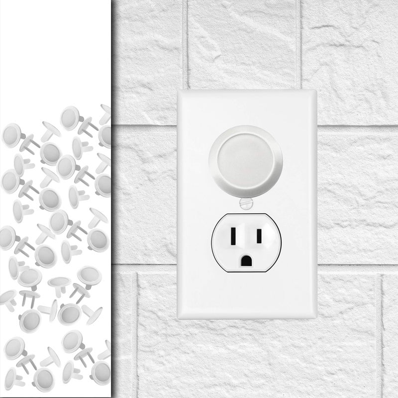 50 Pack  Outlet Plug Baby Safety Covers  Protect Little Kids from Electrical Danger with Child Proof Socket Caps  White  Driddle
