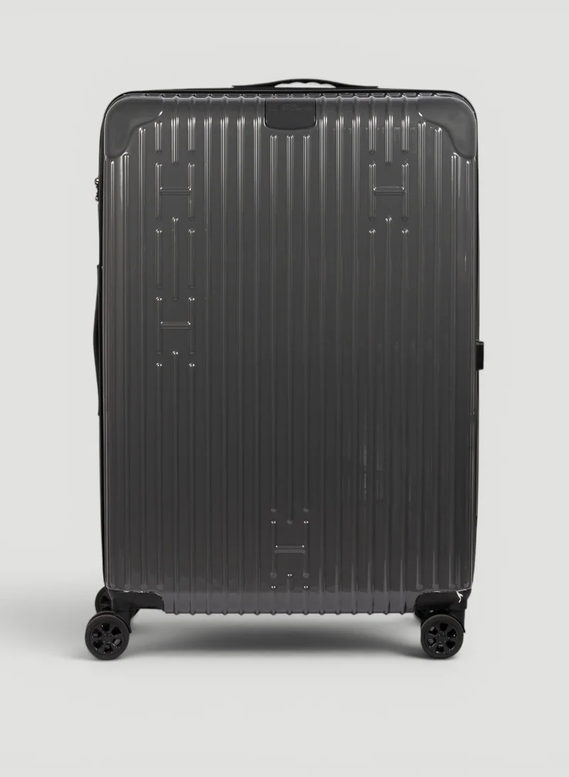 Hotel Collection Hardside Expandable Check-In Luggage - 28 Inch Luggage with Spinner Wheels - Built-In Digital Weight Scale - TSA-Approved Lock - Grey